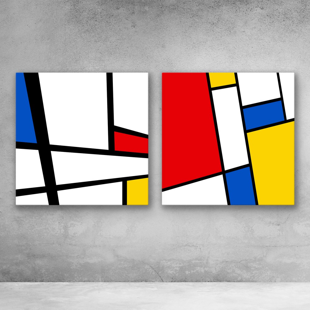 Modern Mondrian Pattern Bundle Set Mid-Century Pop Art